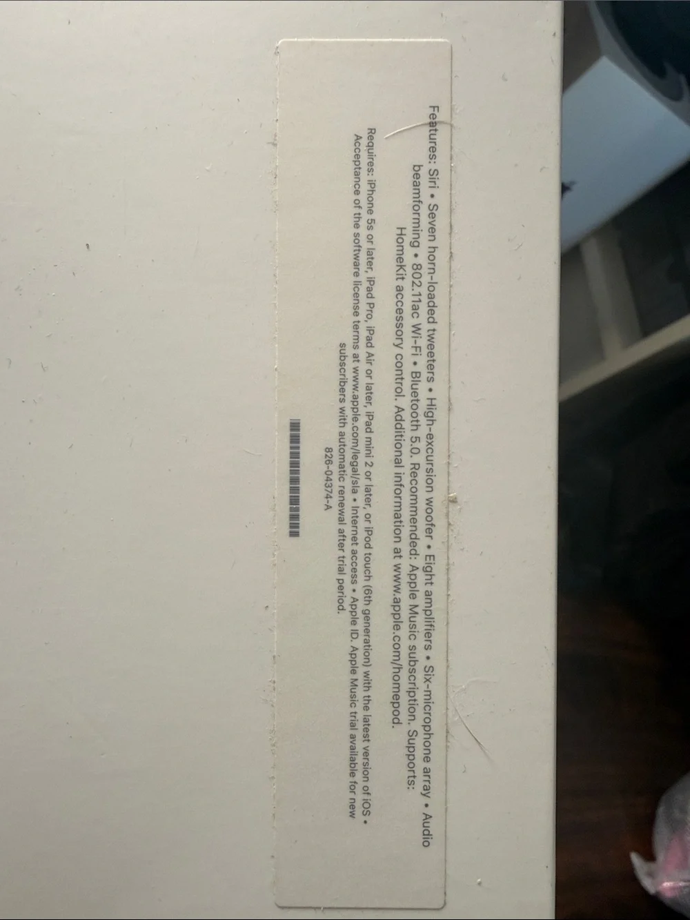 Apple HomePod White Accessories and Original Box